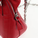 Maison Margiela 5AC Mini Hand Bag Leather 2way Red Silver Auth 141149M-22