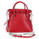 Maison Margiela 5AC Mini Hand Bag Leather 2way Red Silver Auth 141149M-1