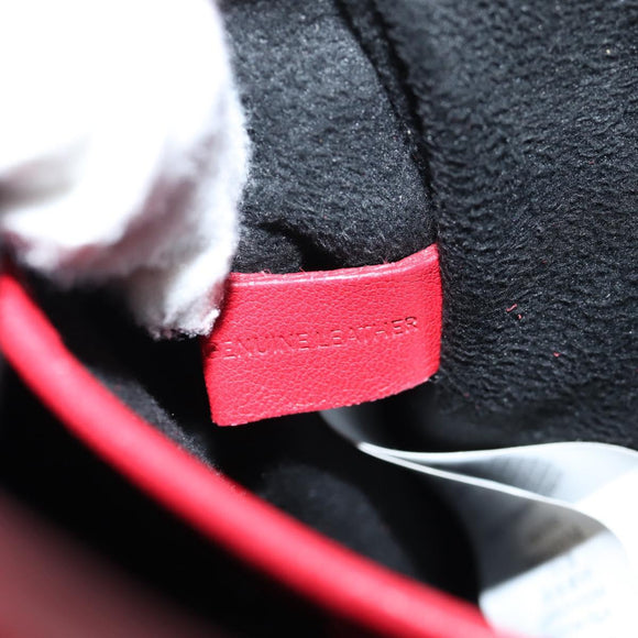 Maison Margiela 5AC Mini Hand Bag Leather 2way Red Silver Auth 141149M