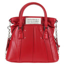 Maison Margiela 5AC Mini Hand Bag Leather 2way Red Silver Auth 141149M-3