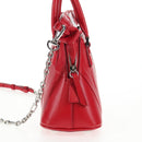 Maison Margiela 5AC Mini Hand Bag Leather 2way Red Silver Auth 141149M-5