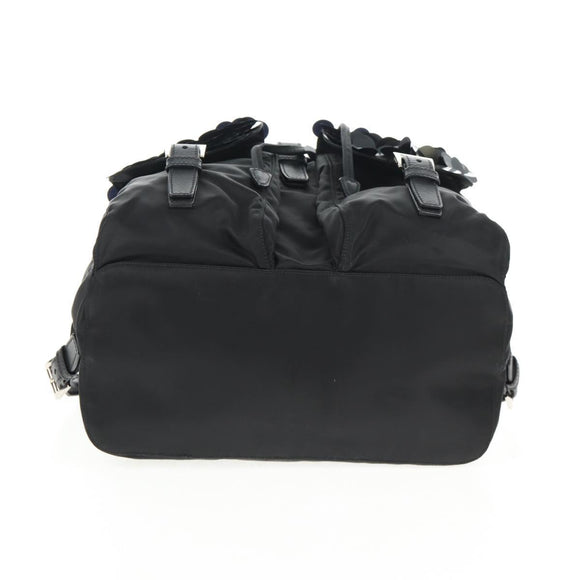 PRADA Sequin Backpack Nylon Black Silver Auth 141151M