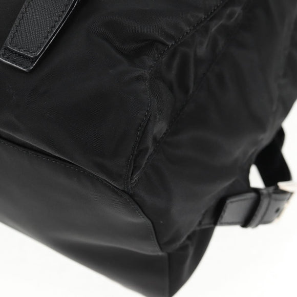 PRADA Sequin Backpack Nylon Black Silver Auth 141151M