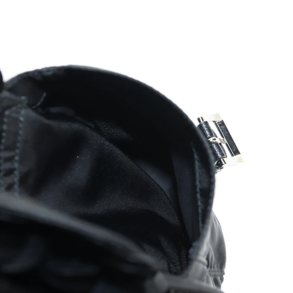 PRADA Sequin Backpack Nylon Black Silver Auth 141151M