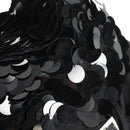 PRADA Sequin Backpack Nylon Black Silver Auth 141151M-24