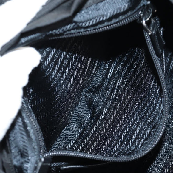 PRADA Sequin Backpack Nylon Black Silver Auth 141151M