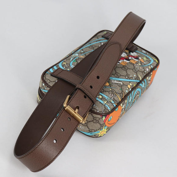GUCCI GG Supreme Disney Collaboration Waist Bag PVC Beige 602695 Auth 141153M