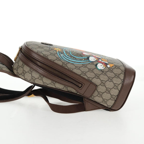 GUCCI GG Supreme Disney Collaboration Backpack PVC Beige Gold 552884 Auth141154M
