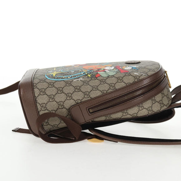 GUCCI GG Supreme Disney Collaboration Backpack PVC Beige Gold 552884 Auth141154M