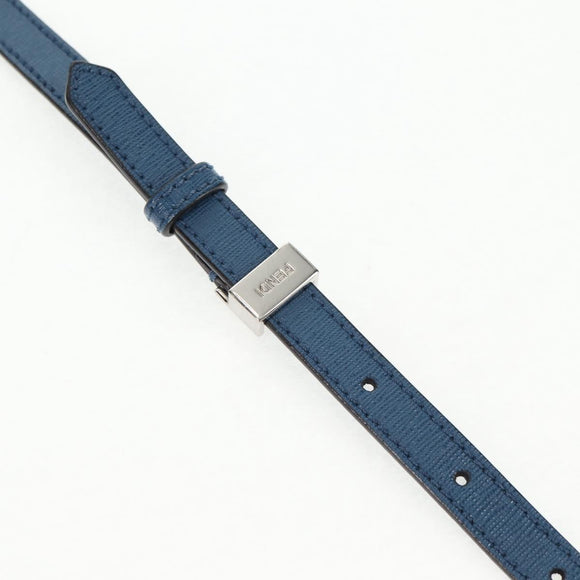 FENDI Petite To Jules Hand Bag Leather 2way Blue Silver Auth 141157