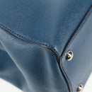 FENDI Petite To Jules Hand Bag Leather 2way Blue Silver Auth 141157-13