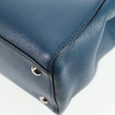 FENDI Petite To Jules Hand Bag Leather 2way Blue Silver Auth 141157-16