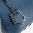 FENDI Petite To Jules Hand Bag Leather 2way Blue Silver Auth 141157-18