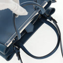 FENDI Petite To Jules Hand Bag Leather 2way Blue Silver Auth 141157-6