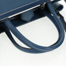 FENDI Petite To Jules Hand Bag Leather 2way Blue Silver Auth 141157-7