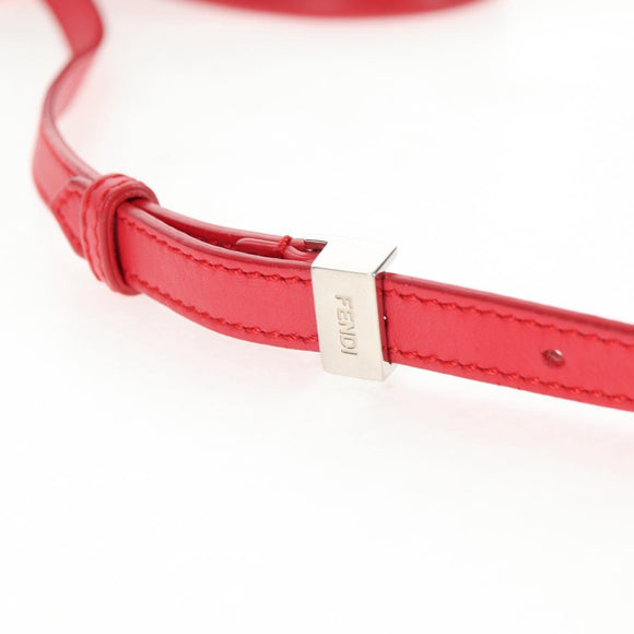 FENDI Petite To Jules Hand Bag Leather 2way Red Silver Auth 141158V