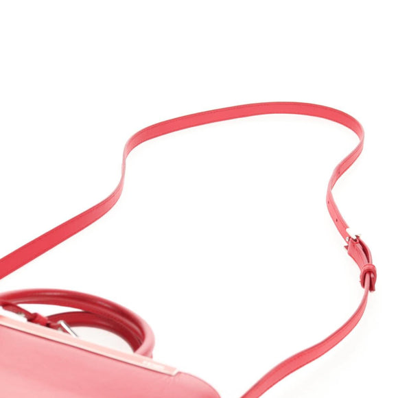 FENDI Petite To Jules Hand Bag Leather 2way Red Silver Auth 141158V