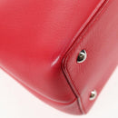 FENDI Petite To Jules Hand Bag Leather 2way Red Silver Auth 141158V-21