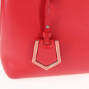 FENDI Petite To Jules Hand Bag Leather 2way Red Silver Auth 141158V-23