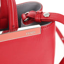 FENDI Petite To Jules Hand Bag Leather 2way Red Silver Auth 141158V-24