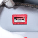 FENDI Petite To Jules Hand Bag Leather 2way Red Silver Auth 141158V-25