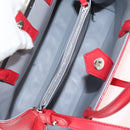 FENDI Petite To Jules Hand Bag Leather 2way Red Silver Auth 141158V-10