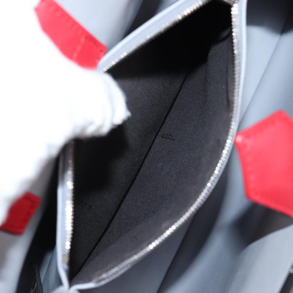 FENDI Petite To Jules Hand Bag Leather 2way Red Silver Auth 141158V