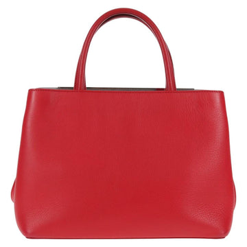FENDI Petite To Jules Hand Bag Leather 2way Red Silver Auth 141158V - 0