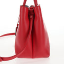 FENDI Petite To Jules Hand Bag Leather 2way Red Silver Auth 141158V-3