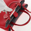 FENDI Petite To Jules Hand Bag Leather 2way Red Silver Auth 141158V-6