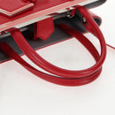 FENDI Petite To Jules Hand Bag Leather 2way Red Silver Auth 141158V-14