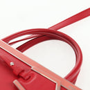 FENDI Petite To Jules Hand Bag Leather 2way Red Silver Auth 141158V-7