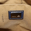 FENDI Zucchino Canvas Boston Bag Navy Gold Auth 141159V-18