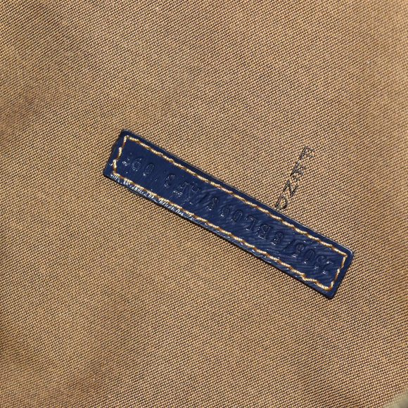 FENDI Zucchino Canvas Boston Bag Navy Gold Auth 141159V