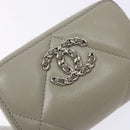 CHANEL Matelasse Wallet Lamb Skin Ivory Gold CC Auth 141169-9