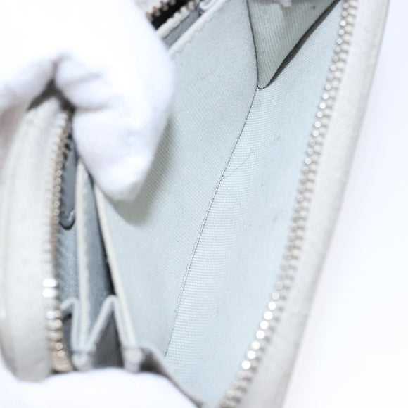 CHANEL Matelasse Wallet Lamb Skin Ivory Gold CC Auth 141169