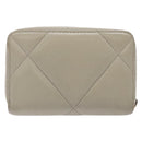CHANEL Matelasse Wallet Lamb Skin Ivory Gold CC Auth 141169-2