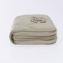 CHANEL Matelasse Wallet Lamb Skin Ivory Gold CC Auth 141169-3