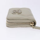 CHANEL Matelasse Wallet Lamb Skin Ivory Gold CC Auth 141169-4