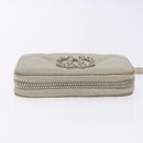 CHANEL Matelasse Wallet Lamb Skin Ivory Gold CC Auth 141169-5
