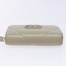 CHANEL Matelasse Wallet Lamb Skin Ivory Gold CC Auth 141169-6