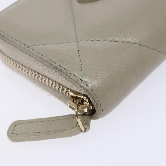 CHANEL Matelasse Wallet Lamb Skin Ivory Gold CC Auth 141169