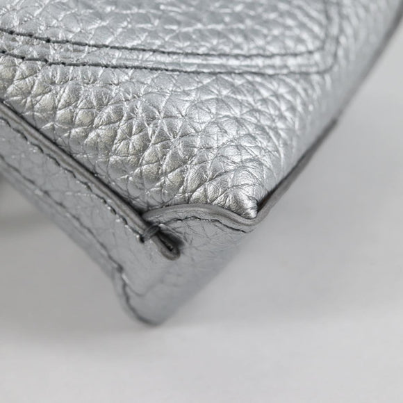 TIFFANY&Co. Return To Micro Tote Charm Leather Silver Auth 141171M