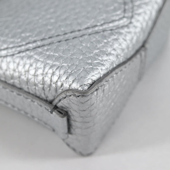 TIFFANY&Co. Return To Micro Tote Charm Leather Silver Auth 141171M