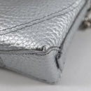 TIFFANY&Co. Return To Micro Tote Charm Leather Silver Auth 141171M-16