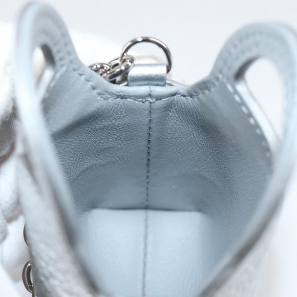 TIFFANY&Co. Return To Micro Tote Charm Leder Silber Auth 141171M