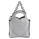 TIFFANY&Co. Return To Micro Tote Charm Leather Silver Auth 141171M-13