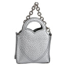 TIFFANY&Co. Return To Micro Tote Charm Leather Silver Auth 141171M-2