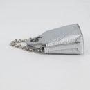TIFFANY&Co. Return To Micro Tote Charm Leather Silver Auth 141171M-3