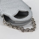 TIFFANY&Co. Return To Micro Tote Charm Leather Silver Auth 141171M-6
